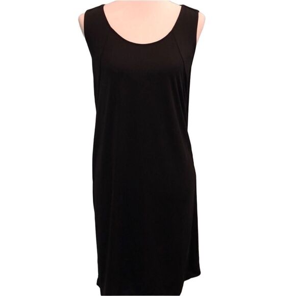 👗 Black Midi Drape Dress - Size Small - NWT - Picture 1 of 5